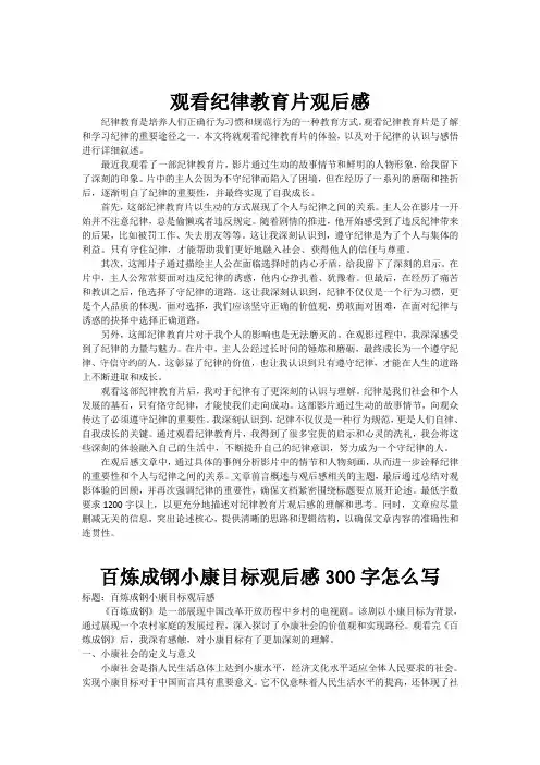 观看纪律教育片观后感