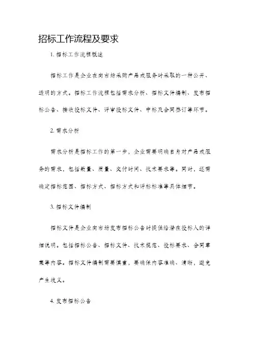 招标工作流程及要求
