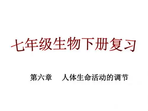 2019年-七年级下册生物第六章人体生命活动的调节复习ppt课件-PPT精选文档