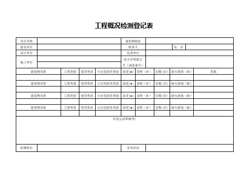 建筑消防设施检测记录表样本