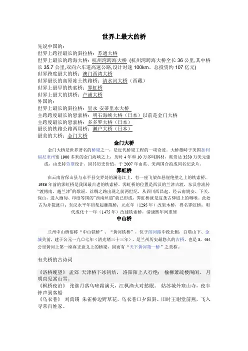 世界上最大的桥