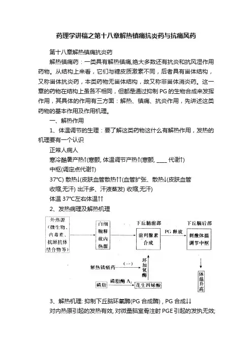 药理学讲稿之第十八章解热镇痛抗炎药与抗痛风药