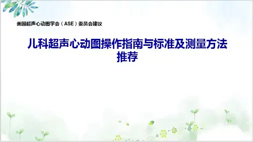 儿童超声心动图操作指南与标准课件PPT