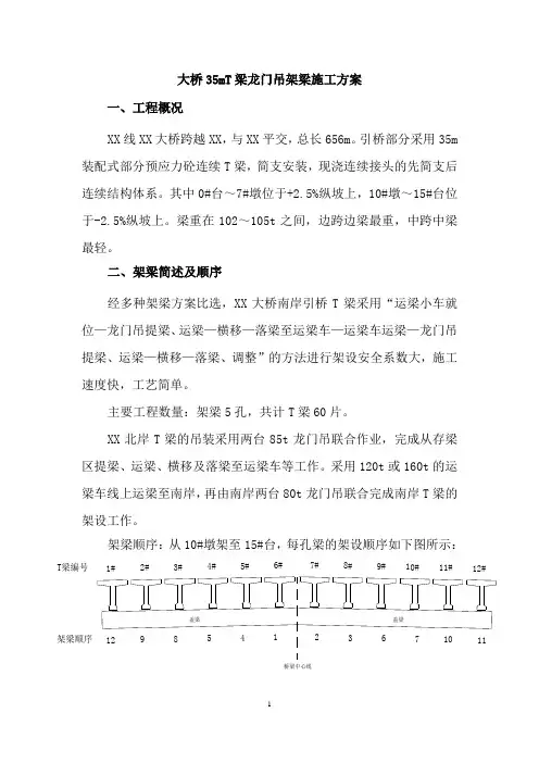 大桥35mt梁龙门吊架梁施工方案(2013年)