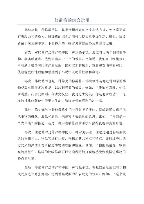 修辞格的综合运用