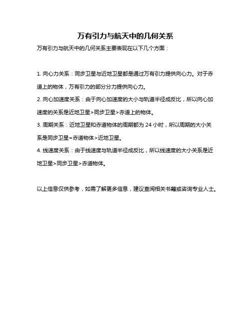 万有引力与航天中的几何关系