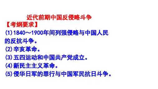 (精品)中国近代前期反侵略斗争