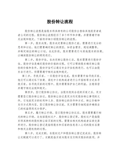 股份转让流程