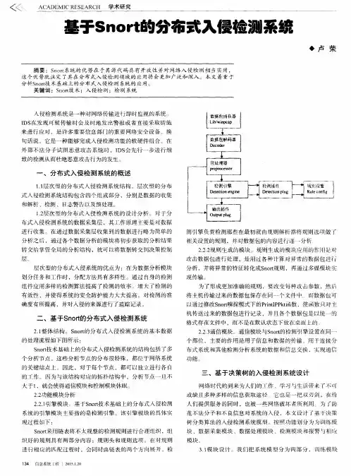 基于Snort的分布式入侵检测系统