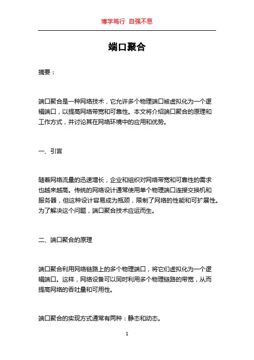 端口聚合_精品文档