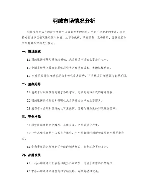 羽绒市场情况分析