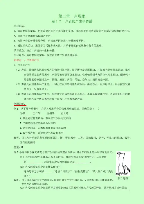 2.1声音的产生和传播