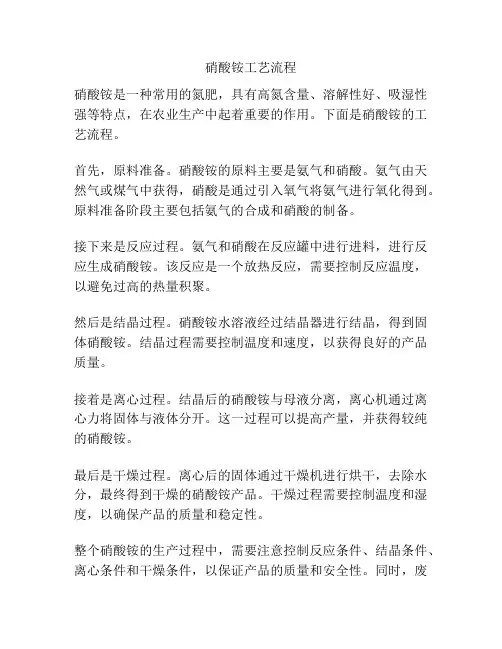 硝酸铵工艺流程