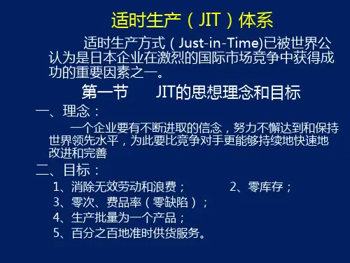 适时生产(JIT)体系