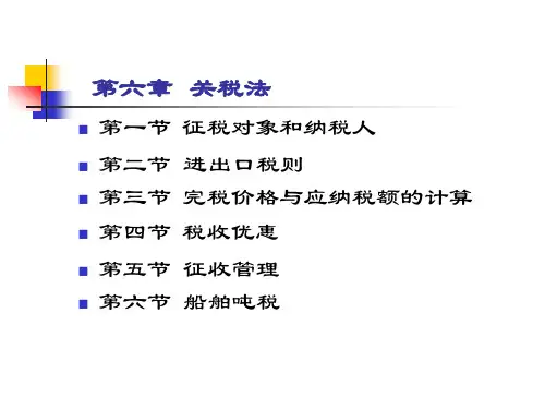 第六章关税法精品PPT课件