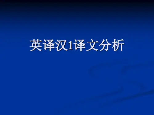 英译汉1译文分析
