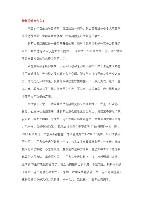 特别的事优秀作文
