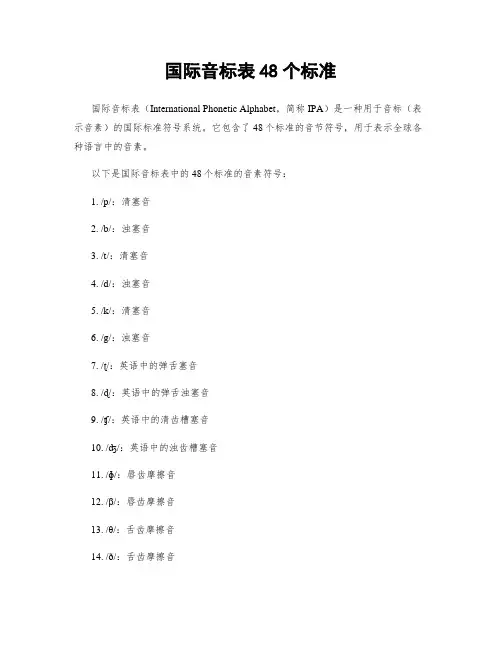 国际音标表48个标准