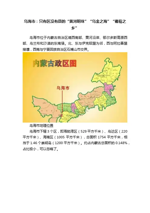 乌海市：只有区没有县的“黄河明珠”“乌金之海”“葡萄之乡”