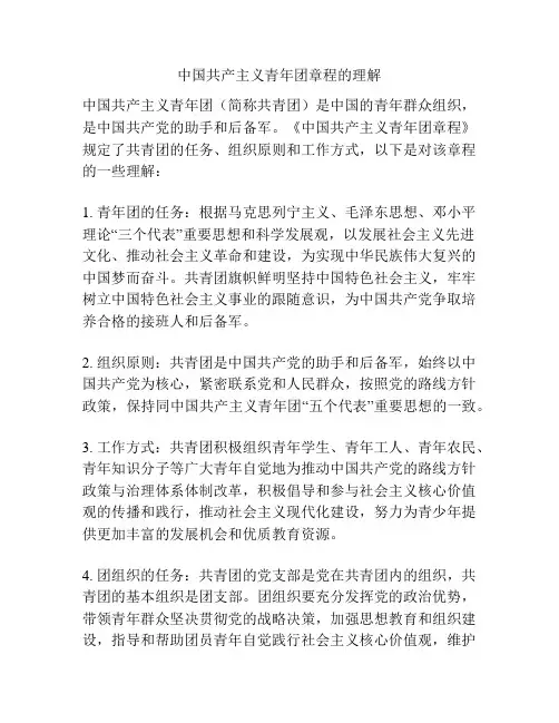 中国共产主义青年团章程的理解