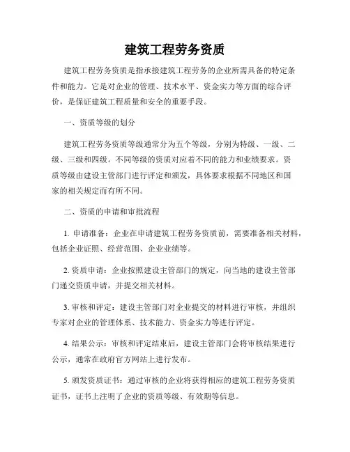 建筑工程劳务资质