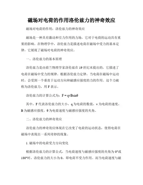 磁场对电荷的作用洛伦兹力的神奇效应