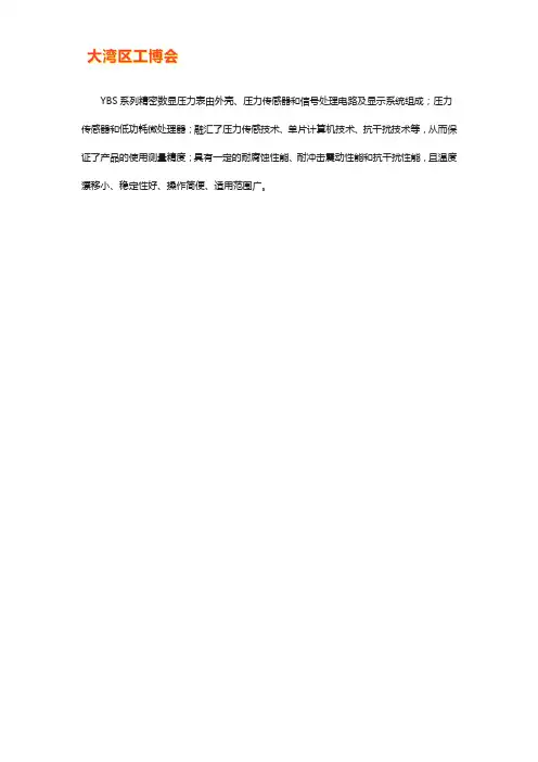 数显压力表设置说明书【借鉴】