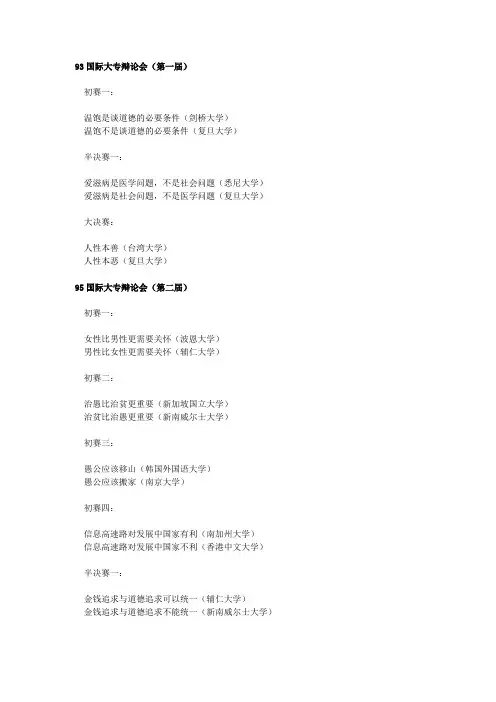 93国际大专辩论会