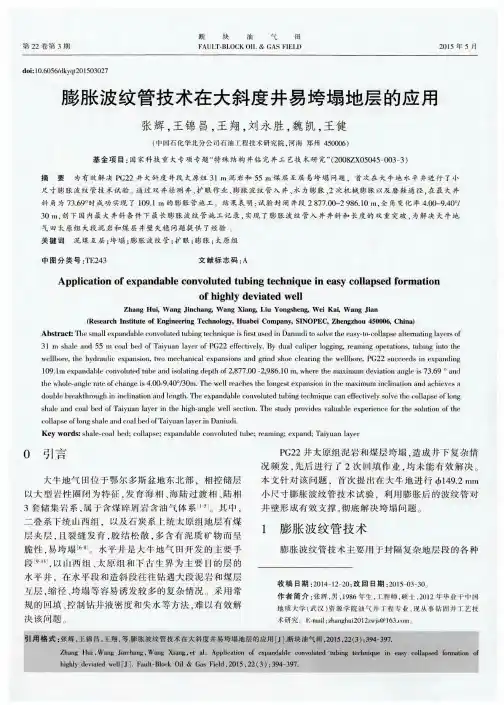 膨胀波纹管技术在大斜度井易垮塌地层的应用