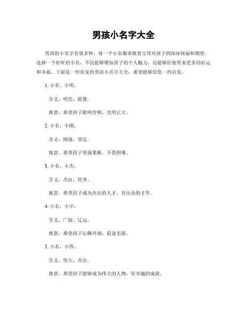男孩小名字大全