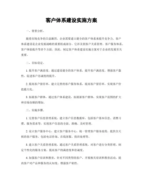客户体系建设实施方案