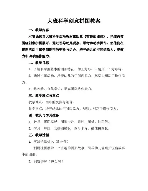 大班科学创意拼图教案