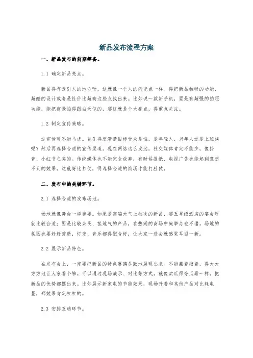 新品发布流程方案