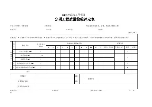 145 栏杆安装质量评定