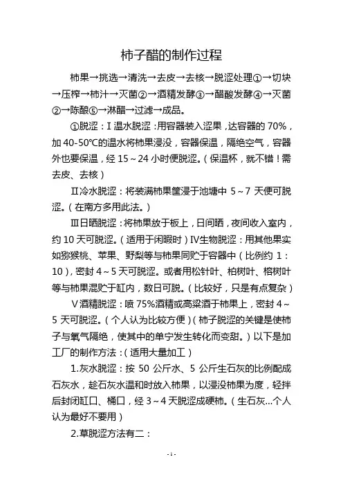 柿子醋的制作过程