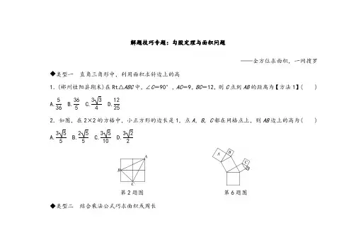 中考数学解题技巧专题勾股定理与面积问题