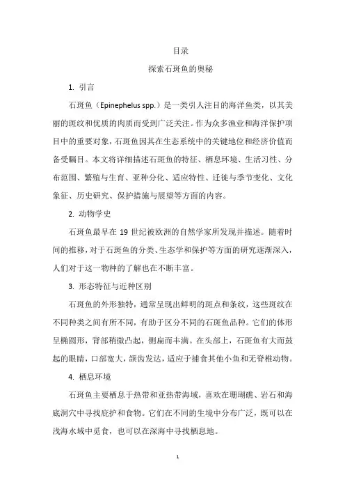 探索石斑鱼的奥秘