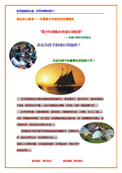 青少年领袖未来夏令营活动方案