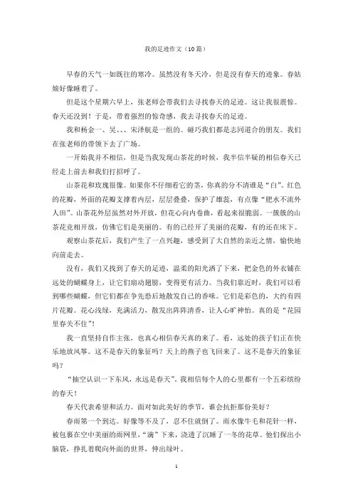 我的足迹作文(10篇)