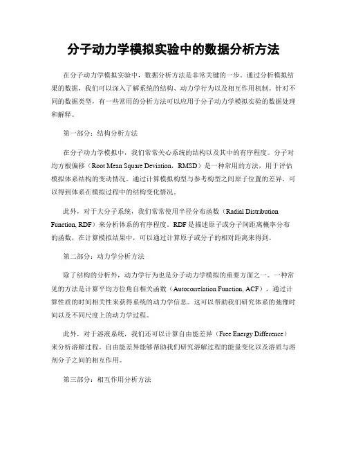 分子动力学模拟实验中的数据分析方法
