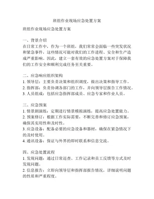 班组作业现场应急处置方案