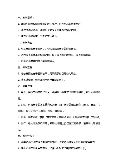 《美丽的房子》大班教案