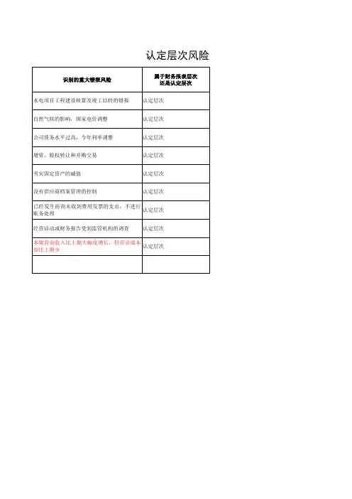 提示4：认定层次风险举例