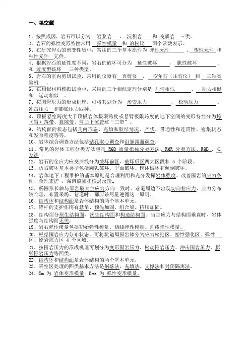 01-岩体力学复习资料