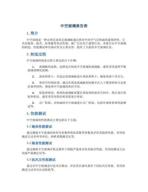中空玻璃报告表