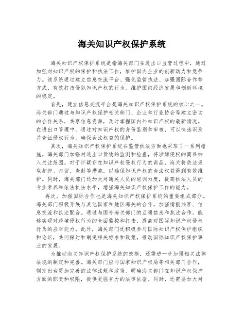 海关知识产权保护系统
