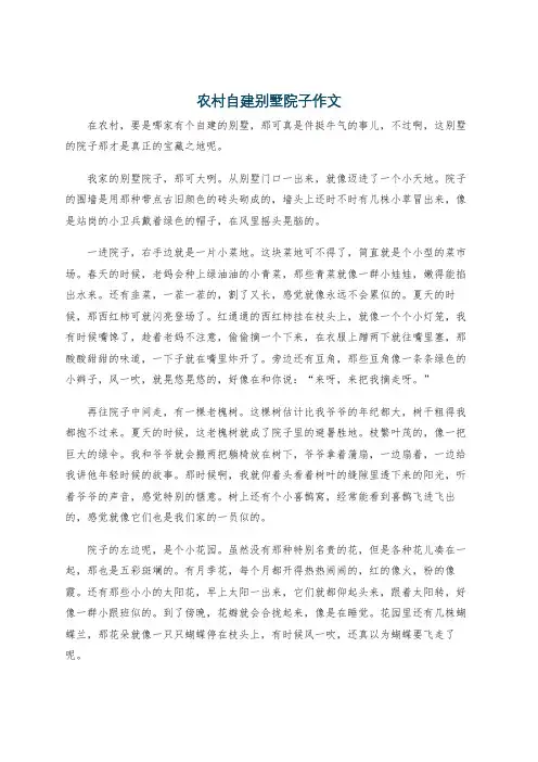 农村自建别墅院子作文