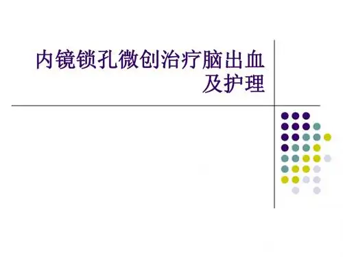 内镜锁孔微创治疗颅内血肿-护理学习班