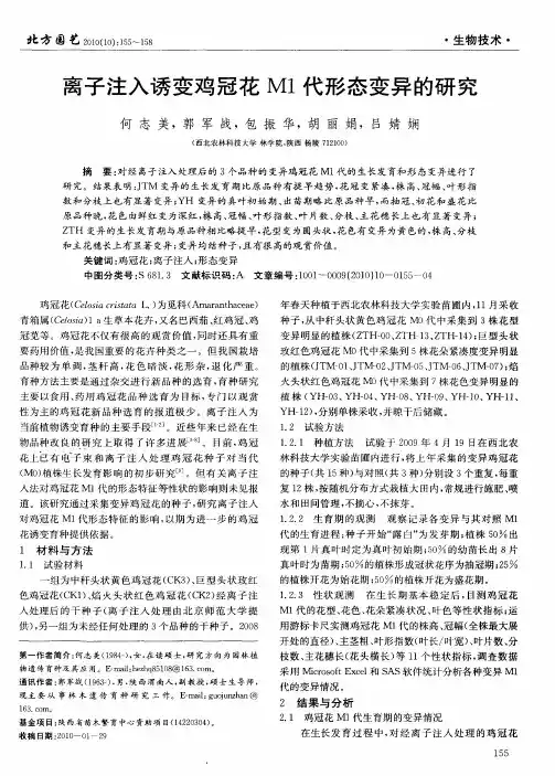 离子注入诱变鸡冠花M1代形态变异的研究