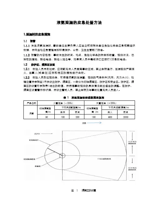 液氨泄漏的应急处置方法